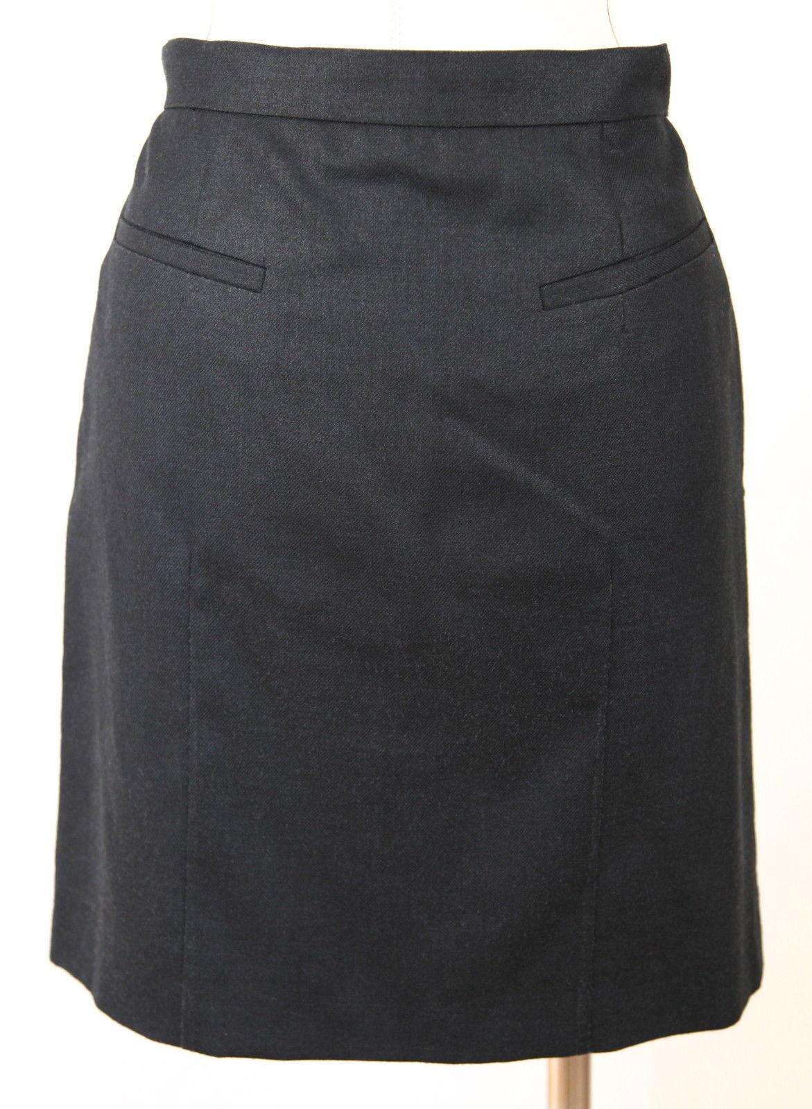 CHLOE Skirt Dress Black Silk Wool Straight Clothing Sz 36 For Sale 2