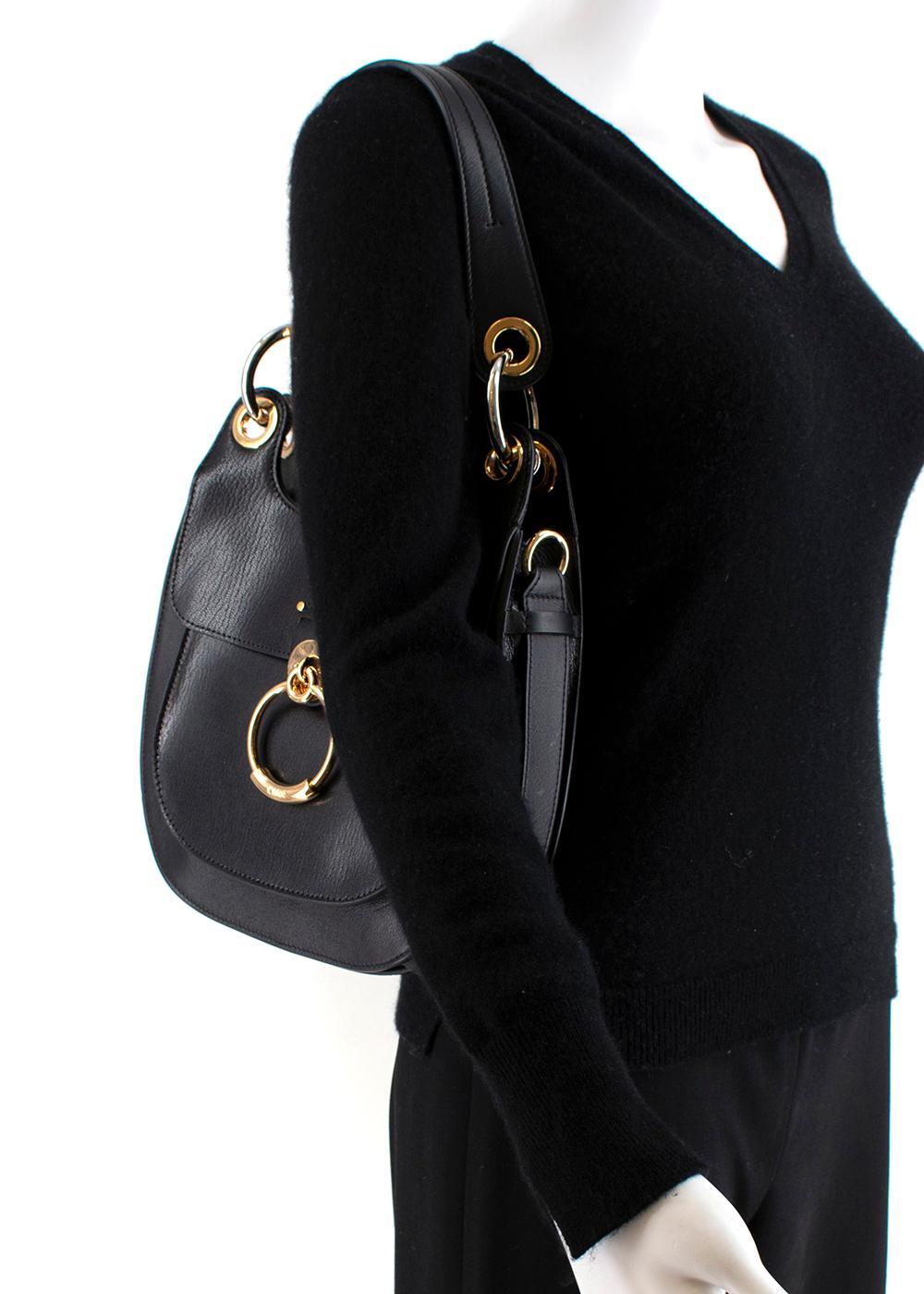 Chloe Small Black Leather Tess Hobo Bag 2