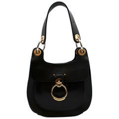 Chloe Small Black Leather Tess Hobo Bag