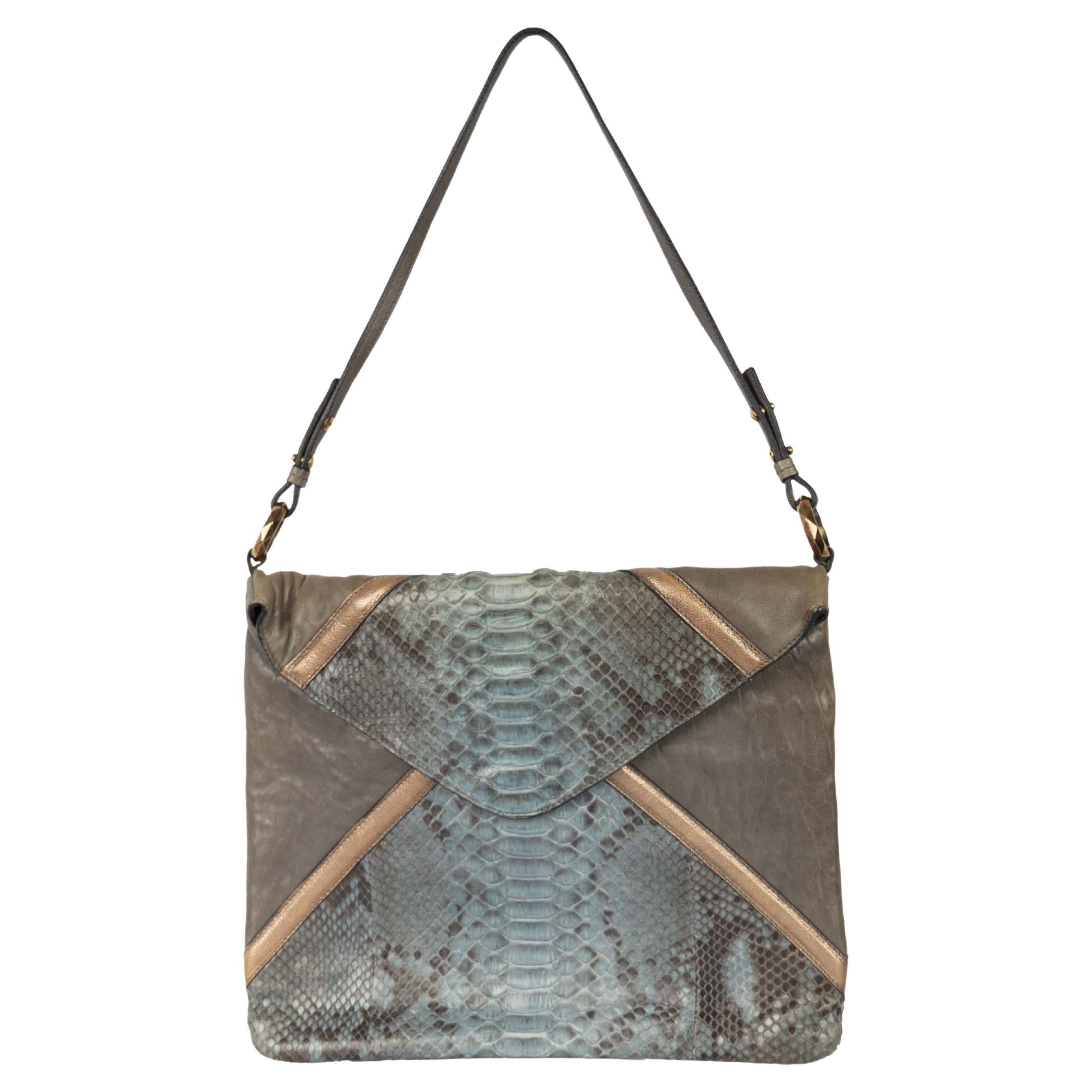 Chloe Snakeskin Envelope Bag - '00s For Sale