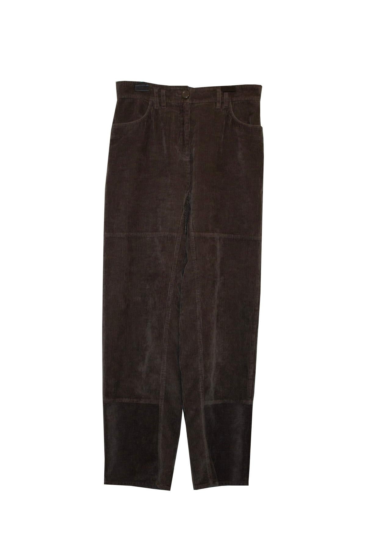 Black Chloe Soft Grey Cordroy Trousers For Sale