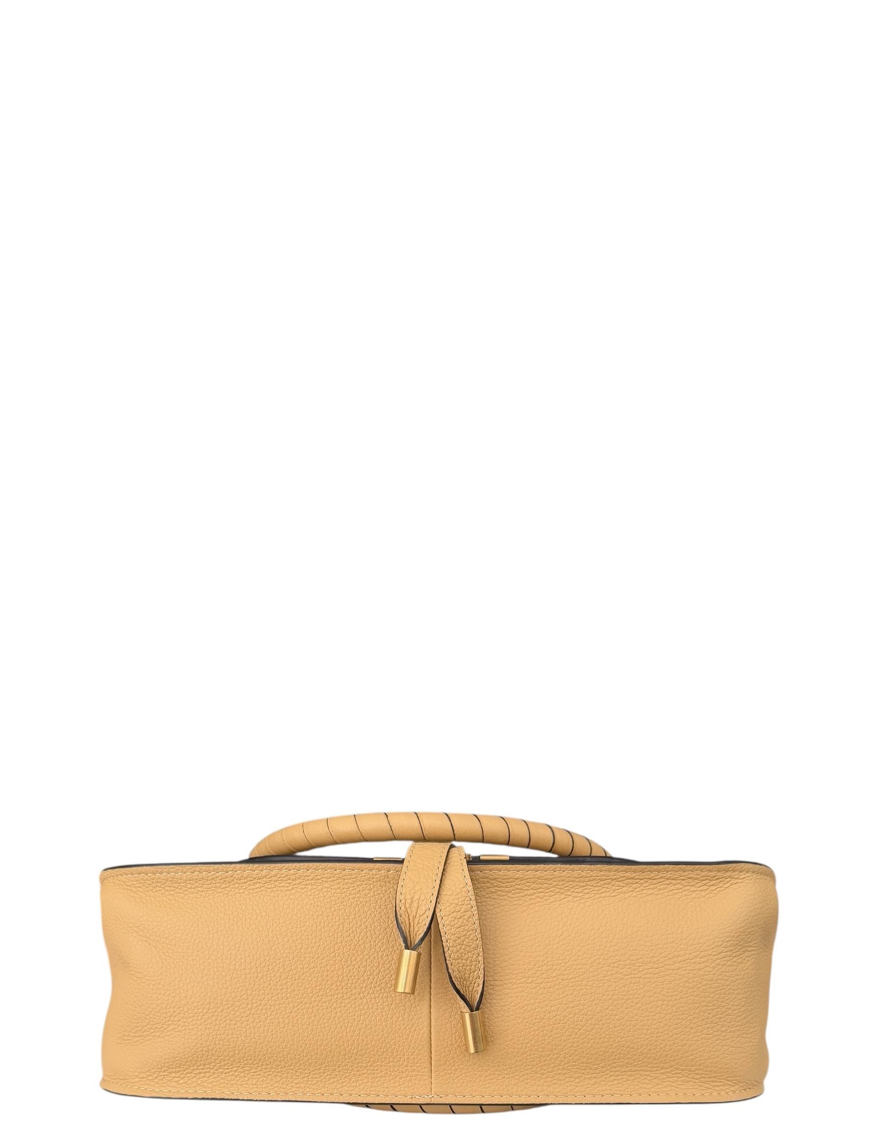 Chloe Soft Tan Leder Medium Marcie Satchel Tasche im Zustand „Hervorragend“ im Angebot in New York, NY