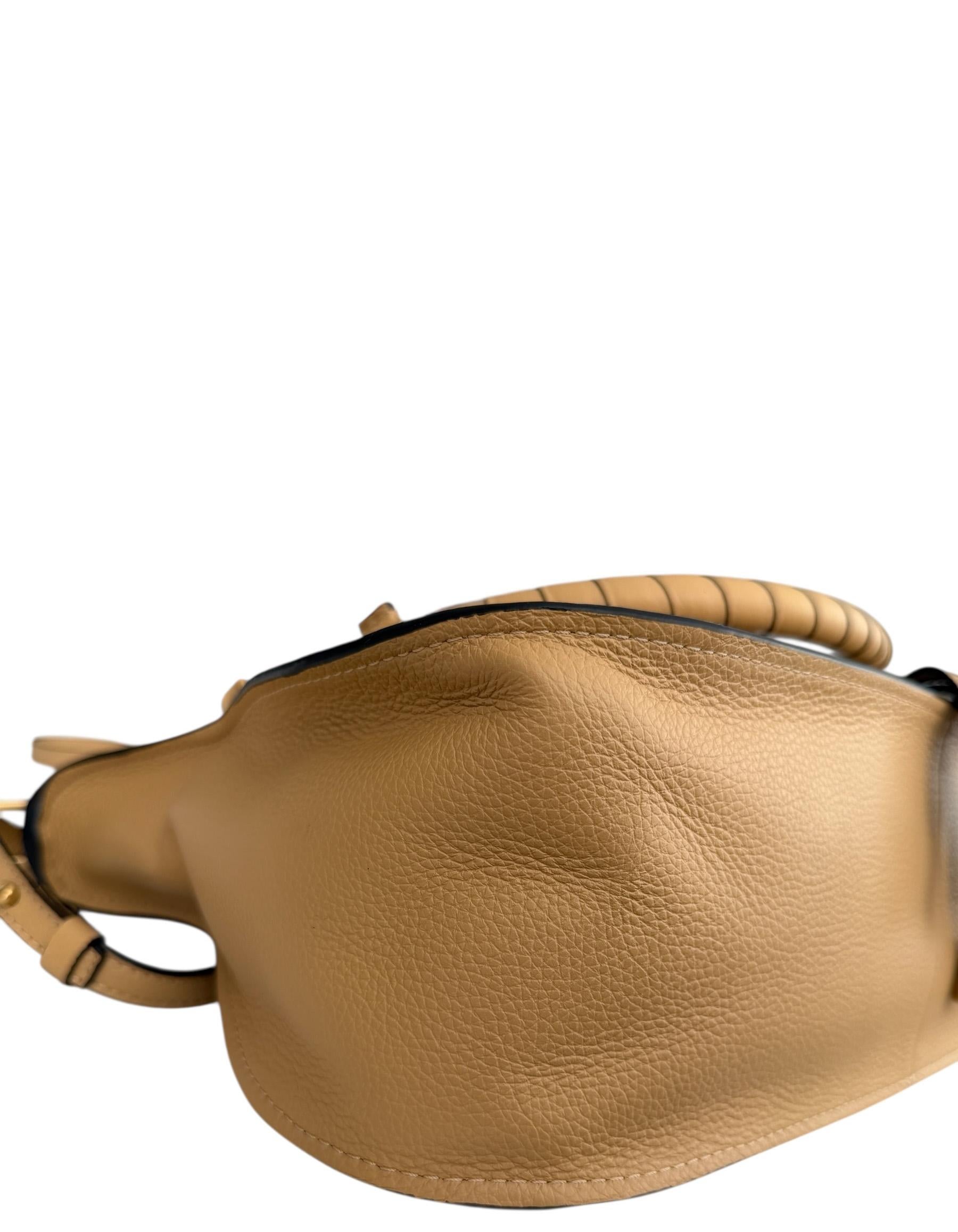 Chloe Soft Tan Leder Medium Marcie Satchel Tasche Damen im Angebot