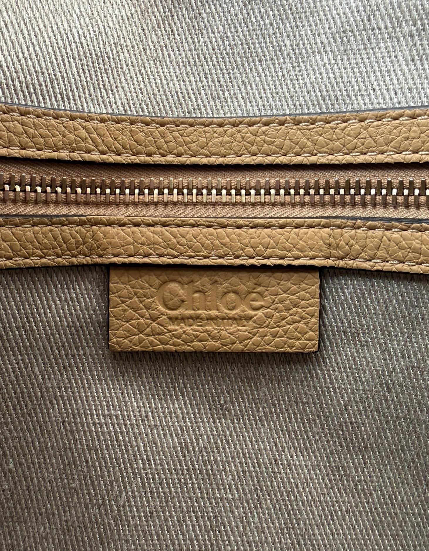 Chloe Soft Tan Leder Medium Marcie Satchel Tasche im Angebot 4