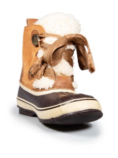 Chloé SOREL x Chloé Brown Suede Shearling Lined Lace Up Boots Size UK 8.5