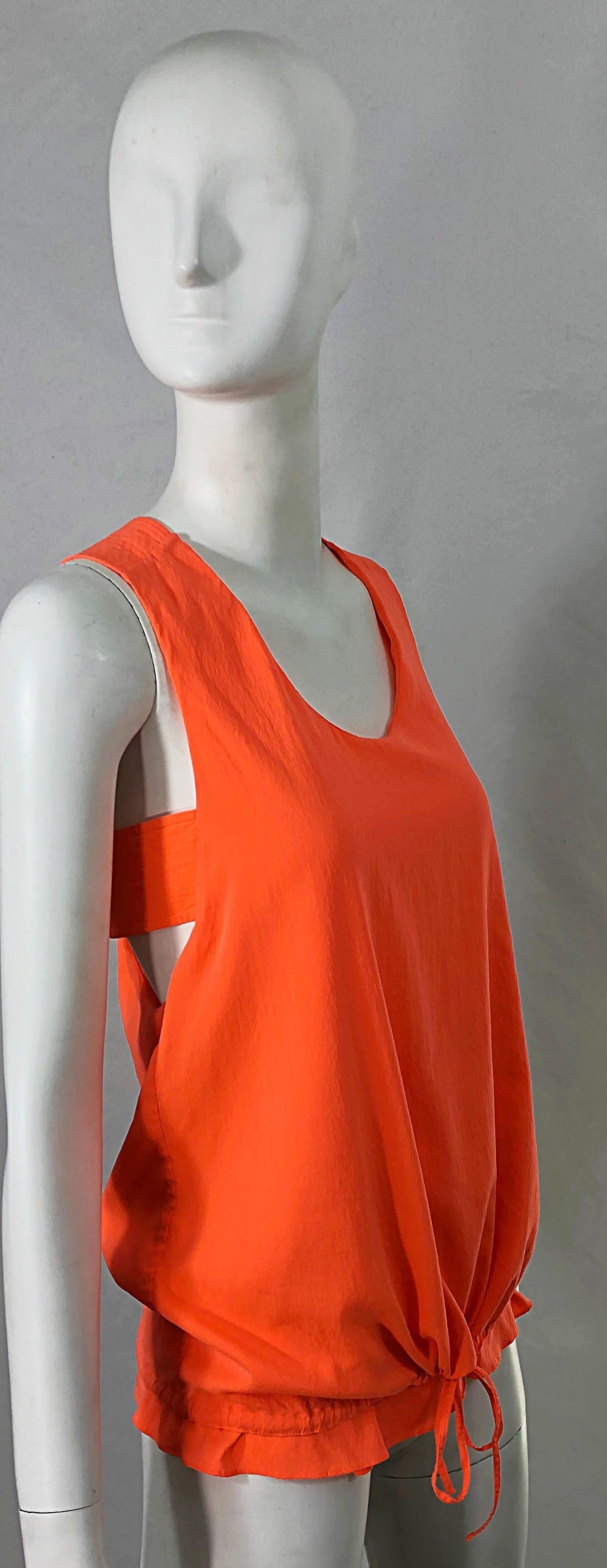 Chloe Spring Summer 2013 Clare Waight Keller Orange Fizz Sleeveless Silk Top  For Sale 2