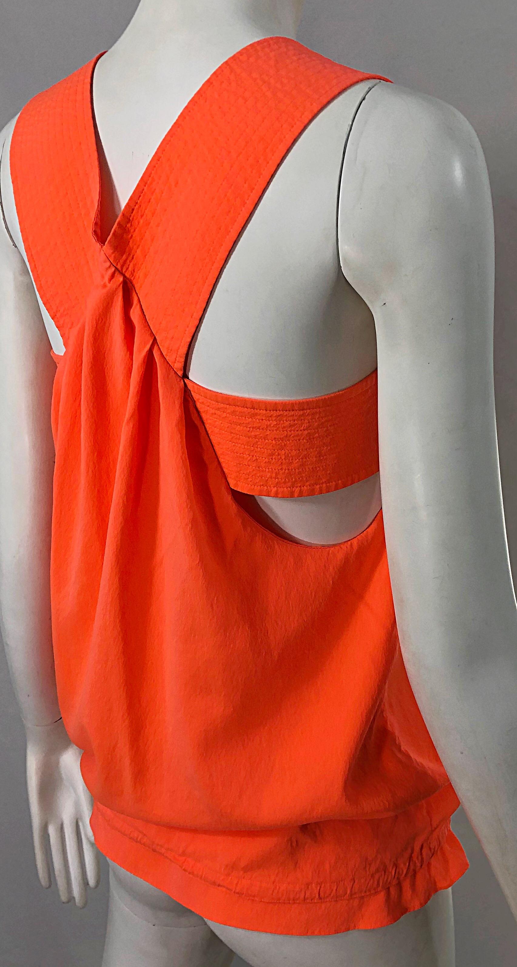 Chloe Spring Summer 2013 Clare Waight Keller Orange Fizz Sleeveless Silk Top  For Sale 3