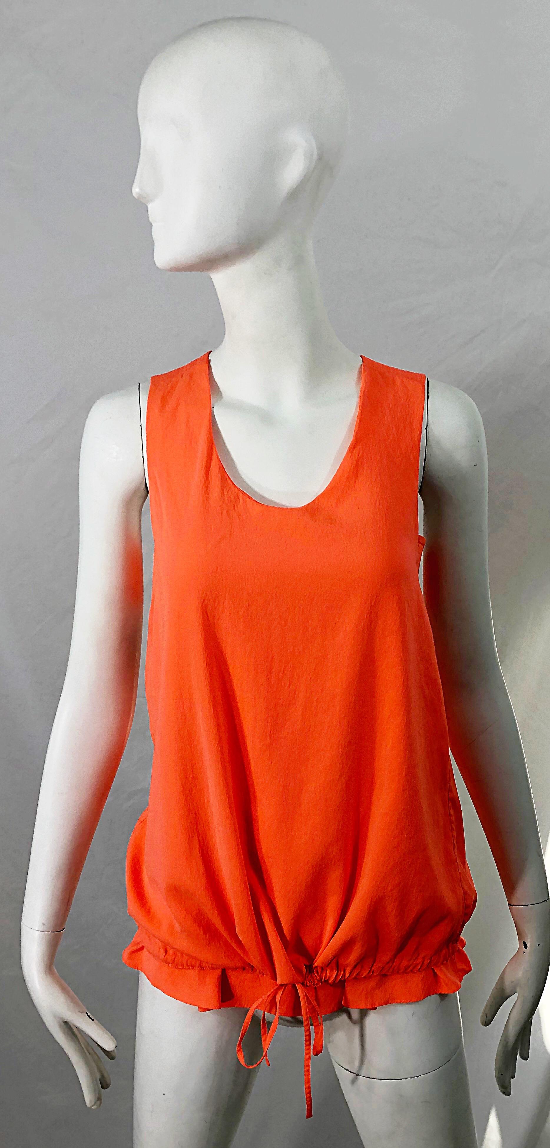 Chloe Spring Summer 2013 Clare Waight Keller Orange Fizz Sleeveless Silk Top  For Sale 4