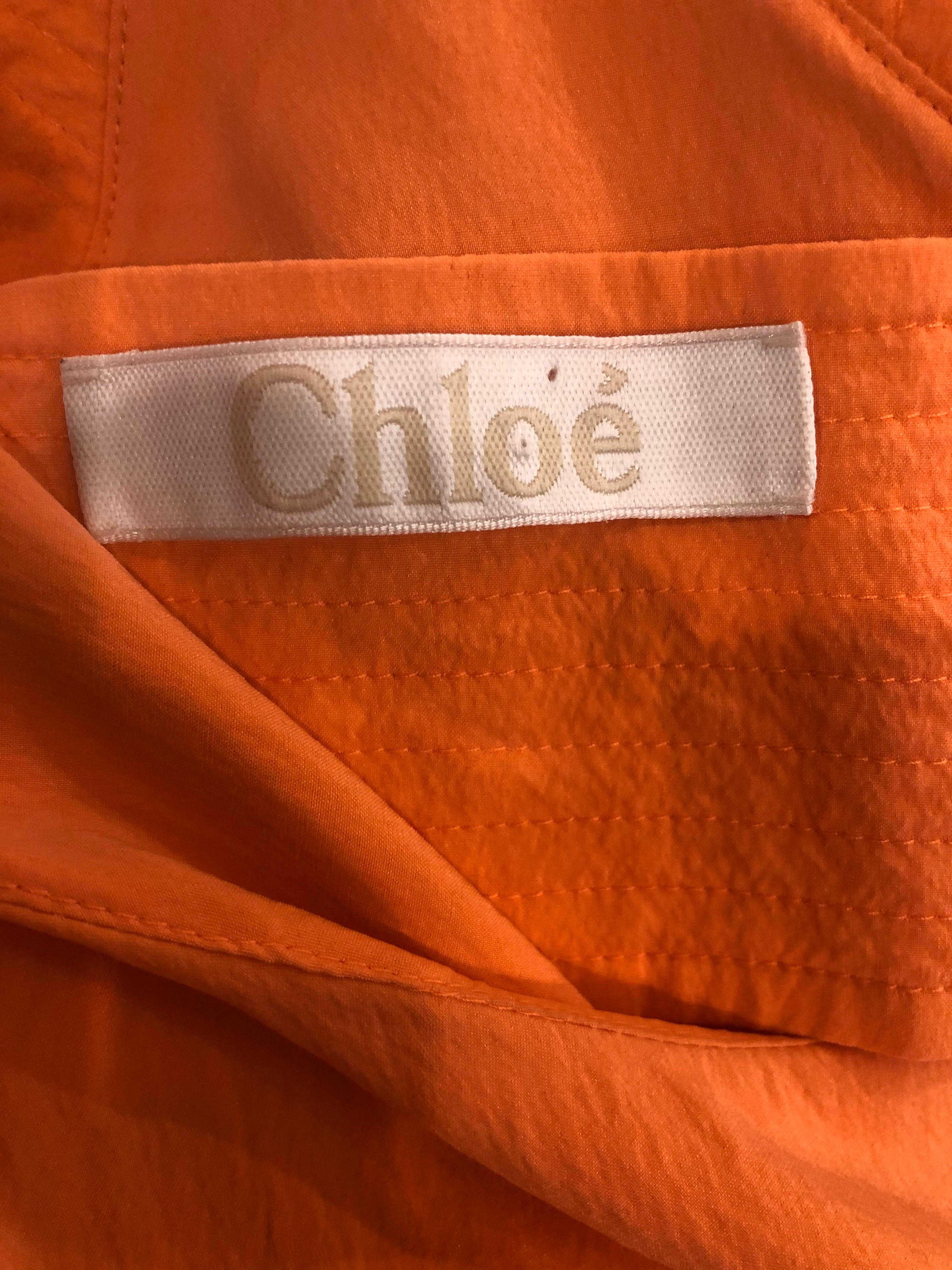 Rouge Chloé et Clare Waight Keller - Haut sans manches en soie orange avec Fizz, printemps-été 2013  en vente