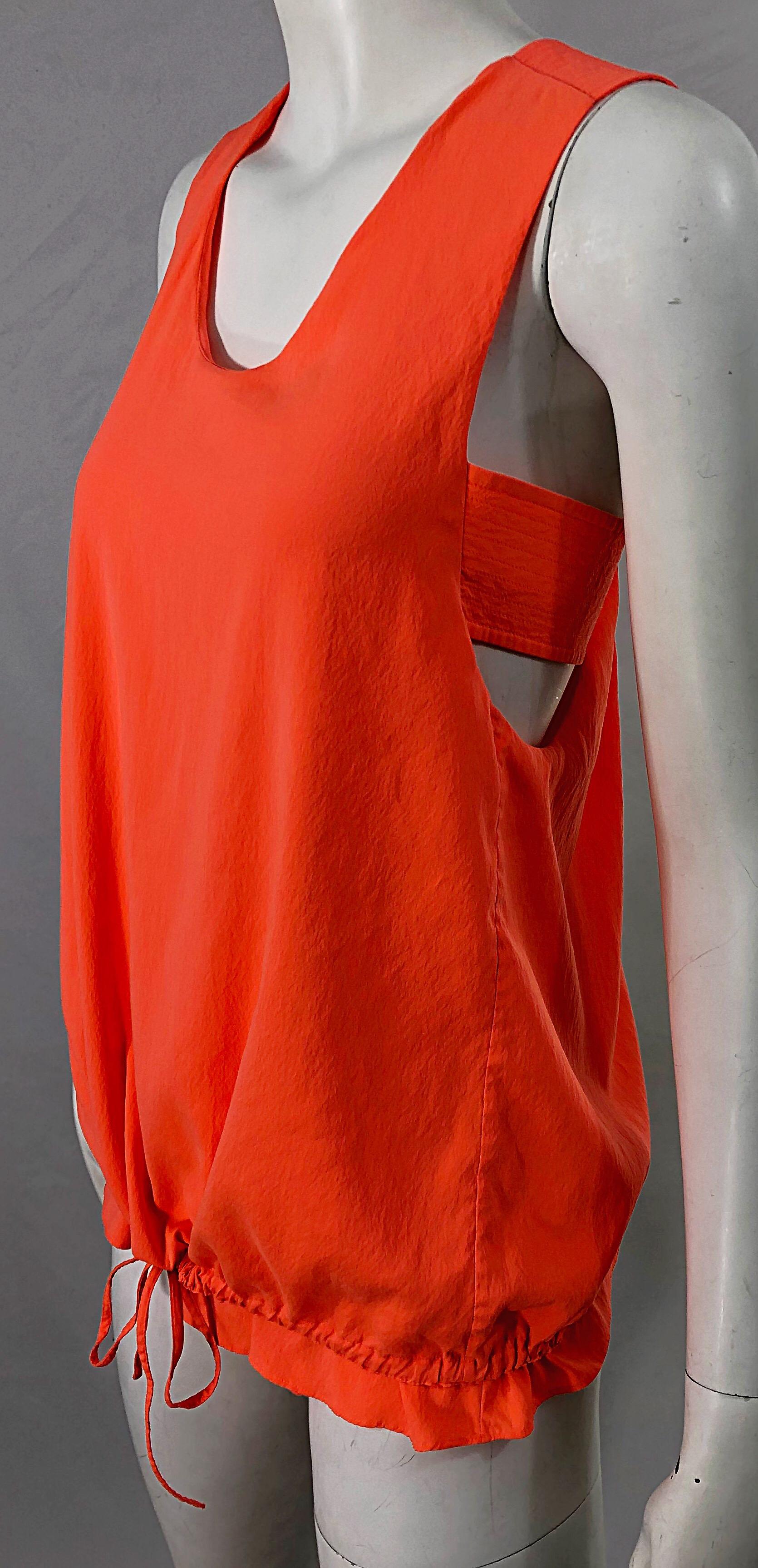 Chloe Spring Summer 2013 Clare Waight Keller Orange Fizz Sleeveless Silk Top  For Sale 1