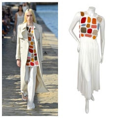 Chloé Spring/Summer 2022 Leather Patchwork Silk Maxi Dress FR36