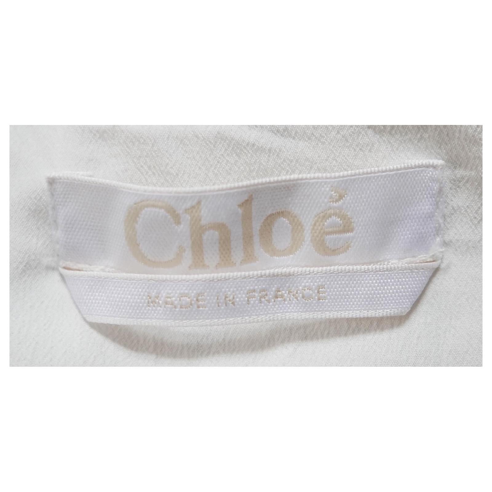 Chloe SS16 Tassel Trim Linen & Broderie Anglais Top For Sale 4