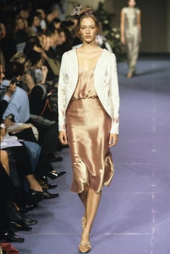 Chloé SS1999 by Stella McCartney Silk Jersey Wrap Dress with Gold Bird Embellish