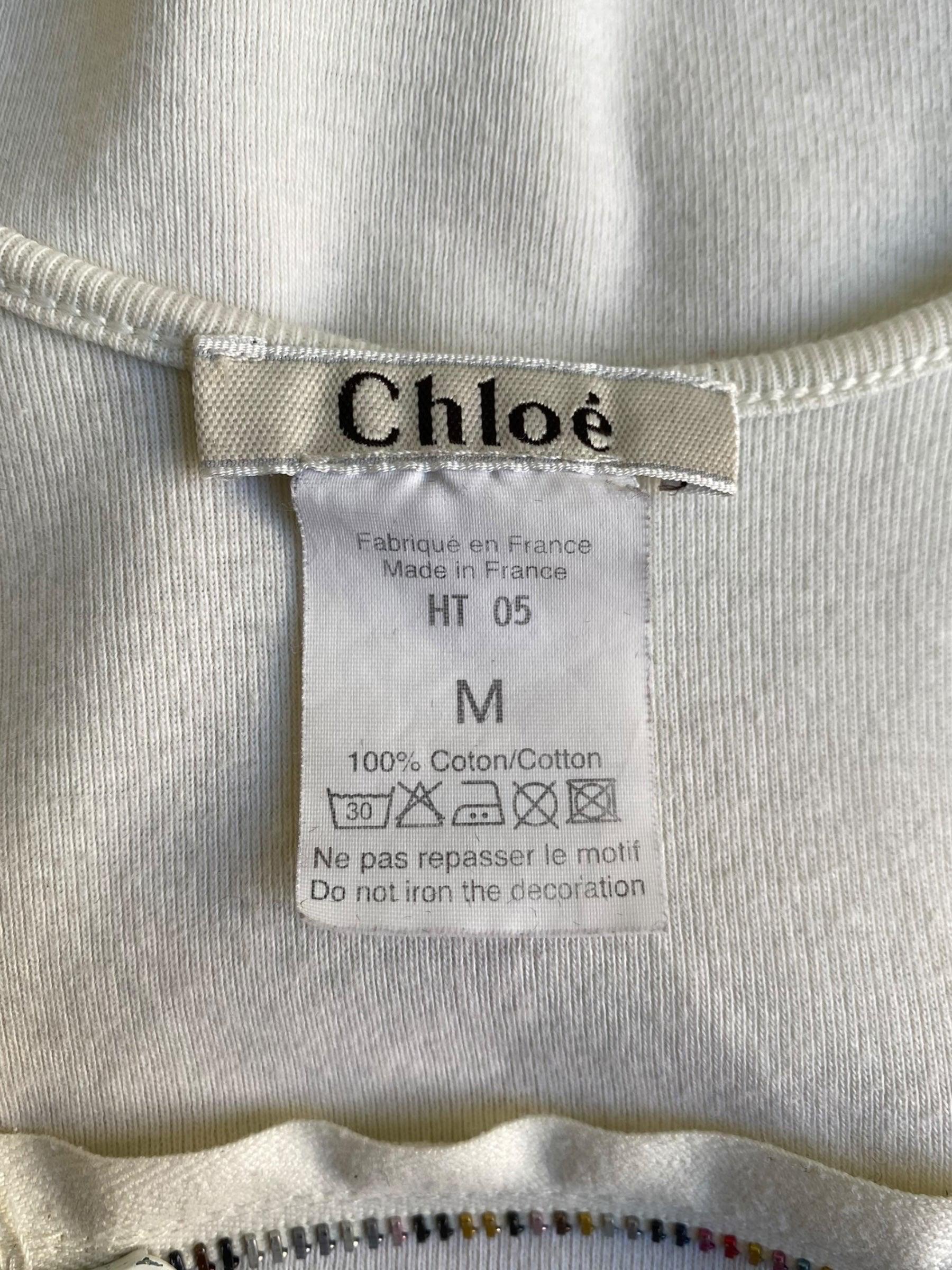 CHLOÉ SS2001 by STELLA MCCARTNEY CREAM « VALENTINE » TANK TOP 7