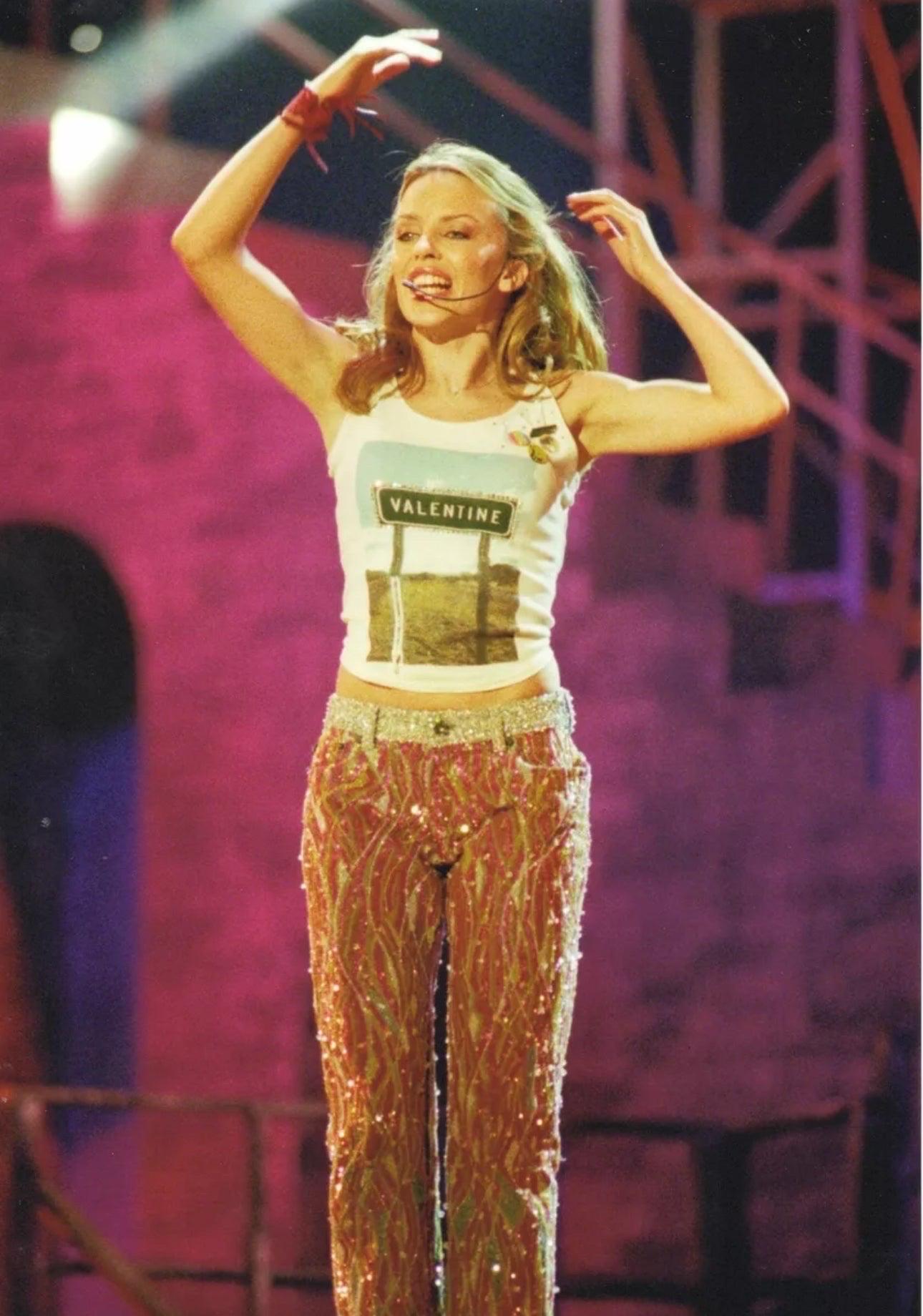 Gray CHLOÉ SS2001 by STELLA MCCARTNEY CREAM « VALENTINE » TANK TOP