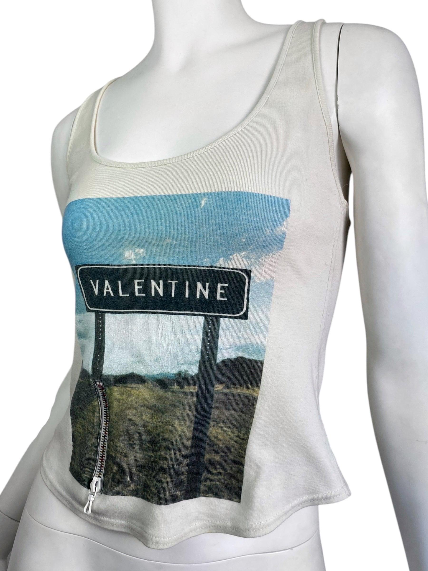CHLOÉ SS2001 by STELLA MCCARTNEY CREAM « VALENTINE » TANK TOP In Good Condition In PARIS, FR