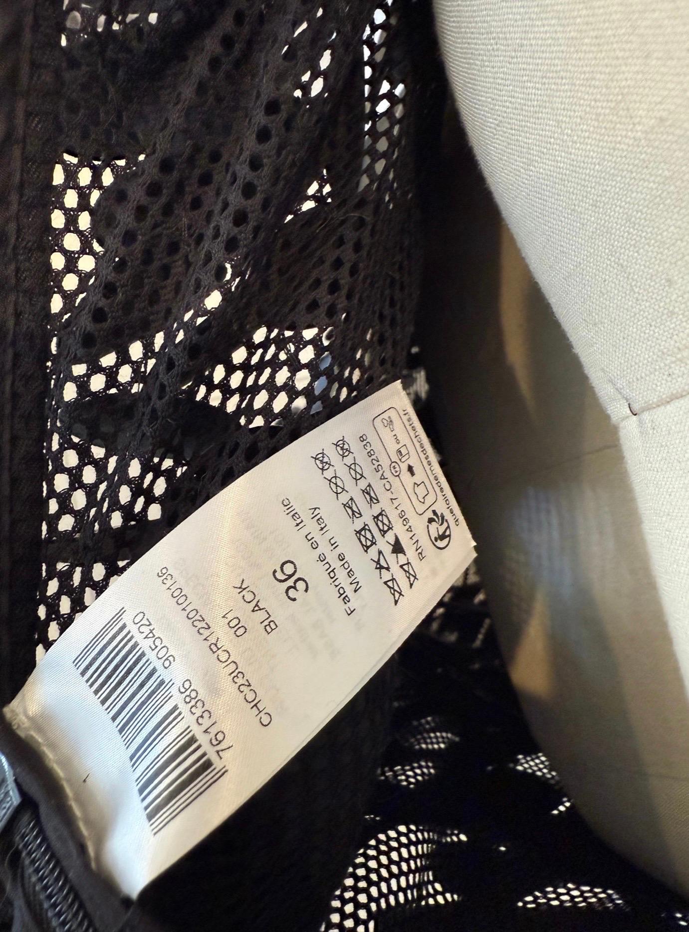 Chloé SS2008 Robe de soirée longue en cuir noir et paillettes FR 36 (US 4) en vente 5