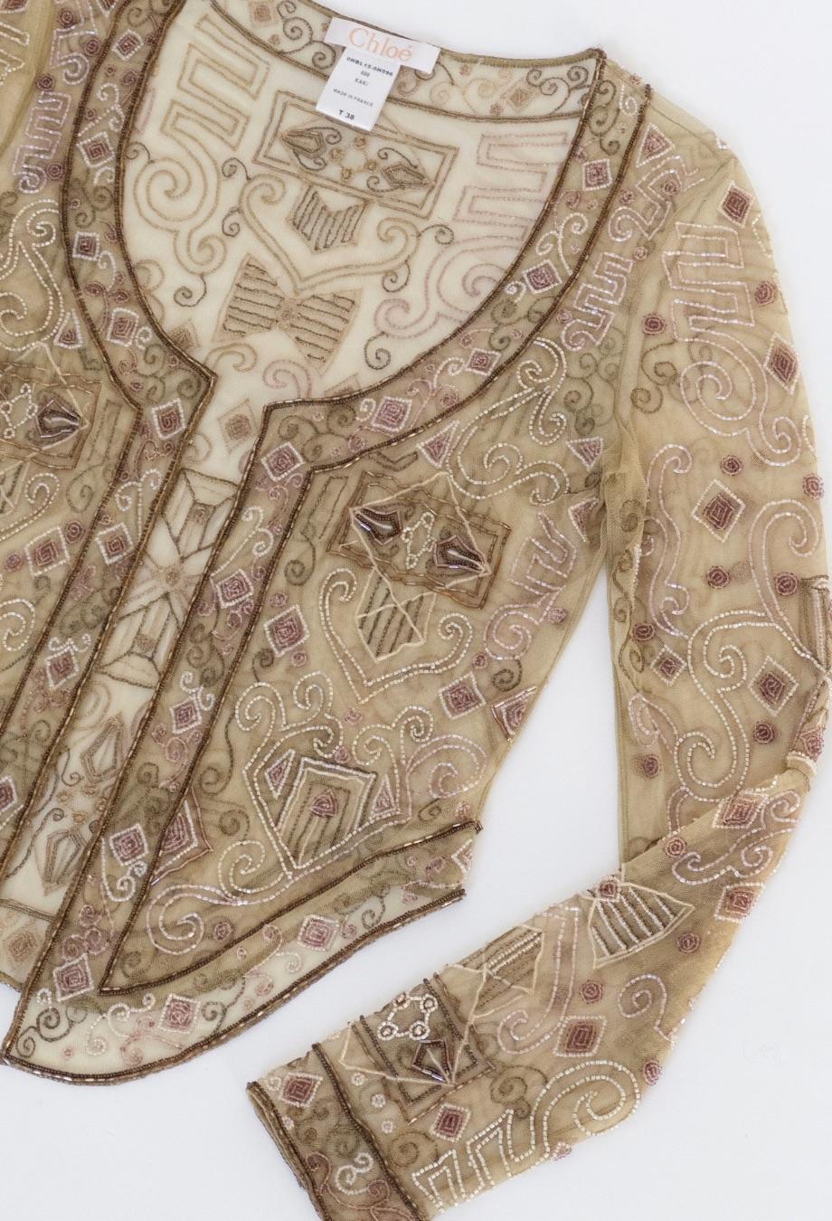 Chloe Stella McCartney F/W 2000 Runway Beaded Embellished Top Gisele Bündchen 3