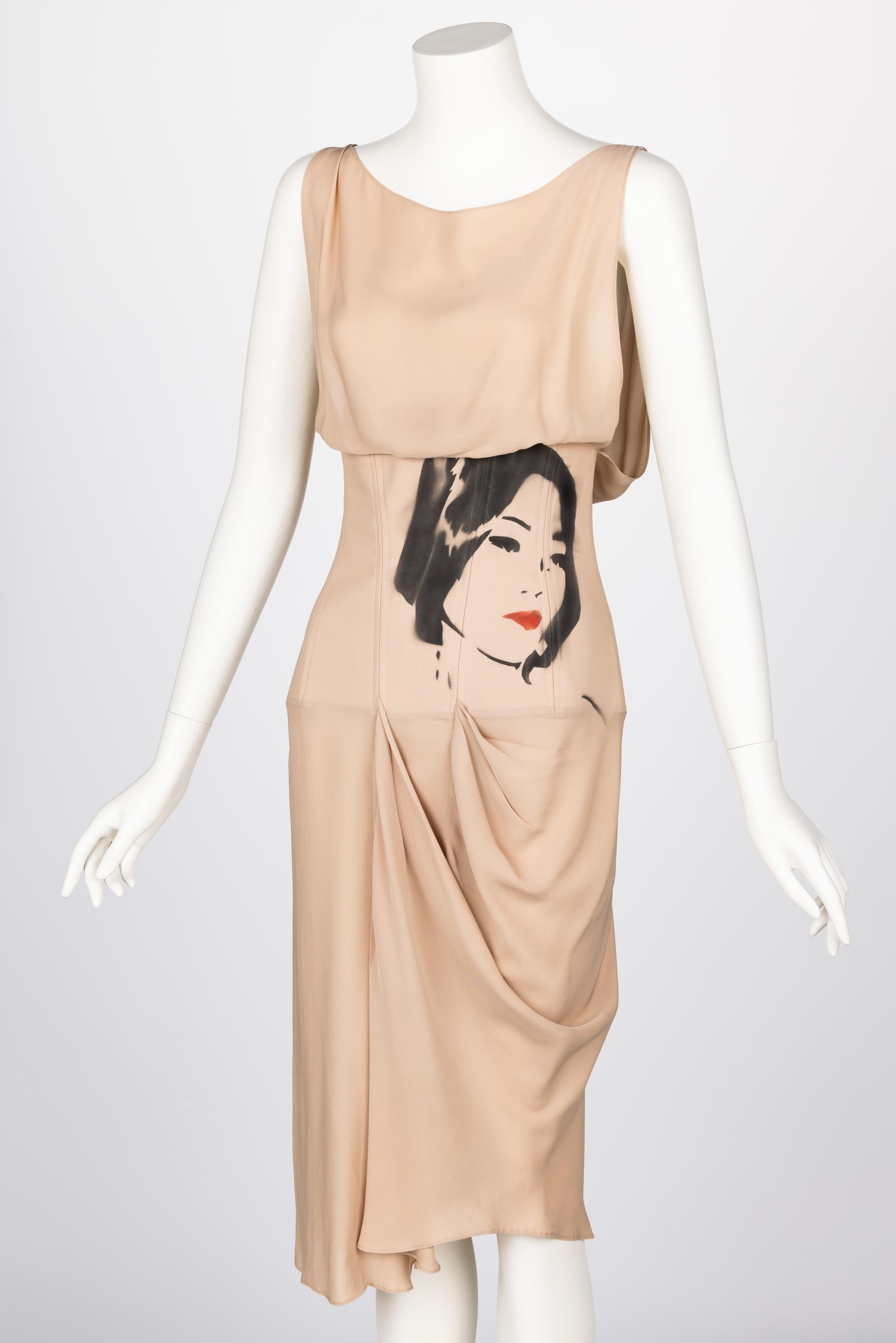 Chloé Stella McCartney F/W 2001 Draped Silk Face Corset Dress In Good Condition For Sale In Boca Raton, FL