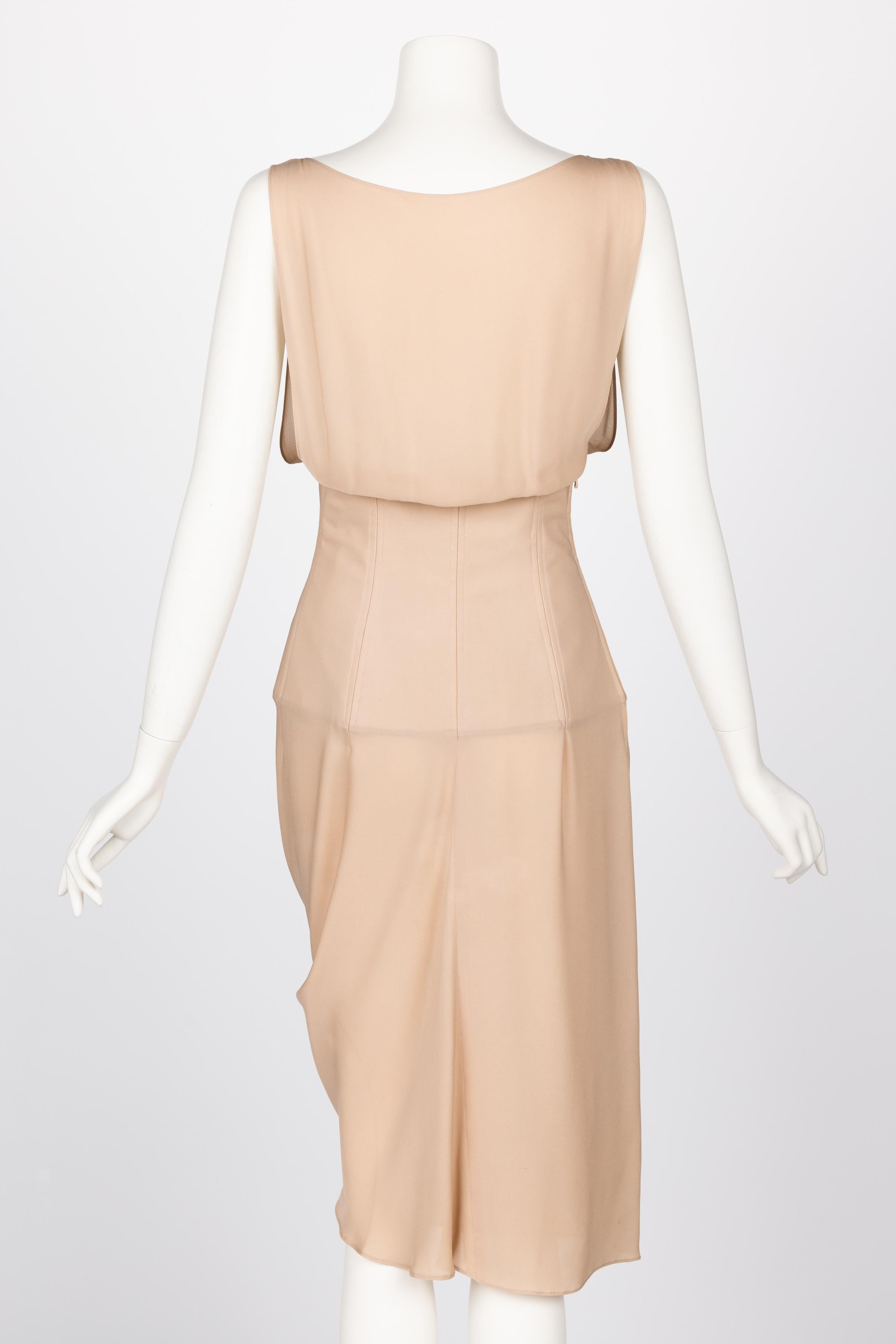 Chloé Stella McCartney F/W 2001 Draped Silk Face Corset Dress For Sale 1