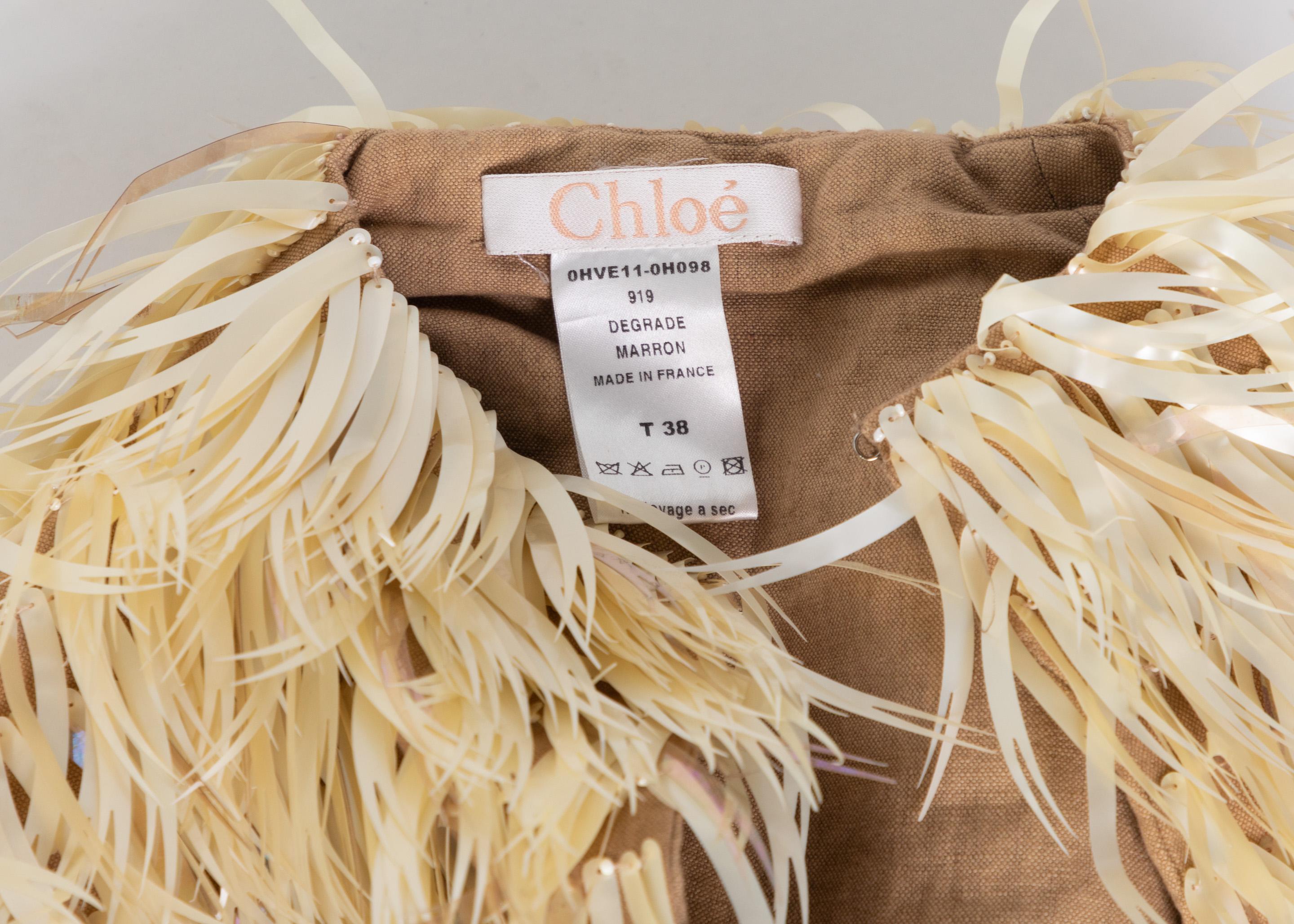 Chloé Stella McCartney - Manteau en plumes végétales, plastique et métal, défilé A/H 2000 en vente 6