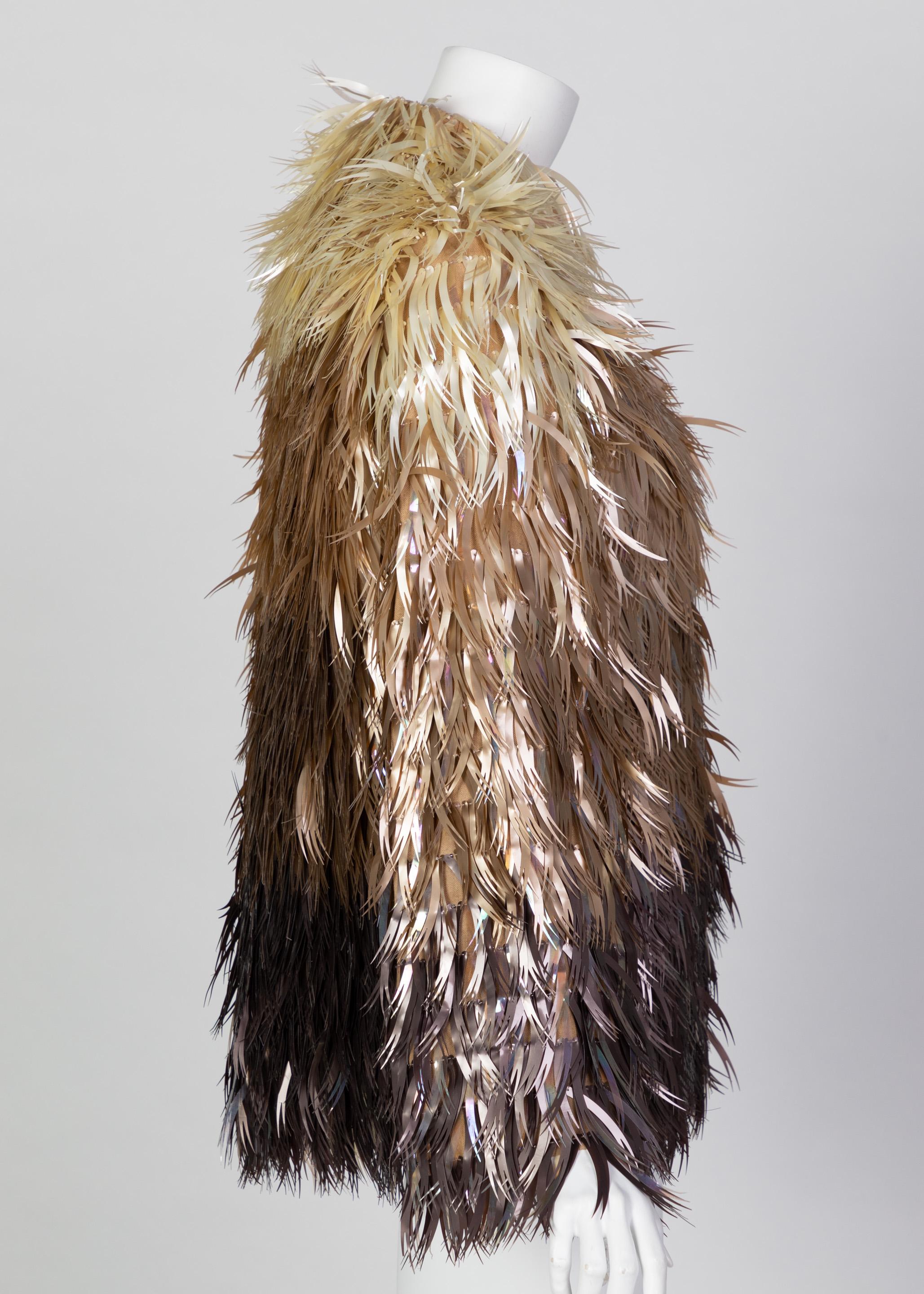 Chloé Stella McCartney - Manteau en plumes végétales, plastique et métal, défilé A/H 2000 Pour femmes en vente
