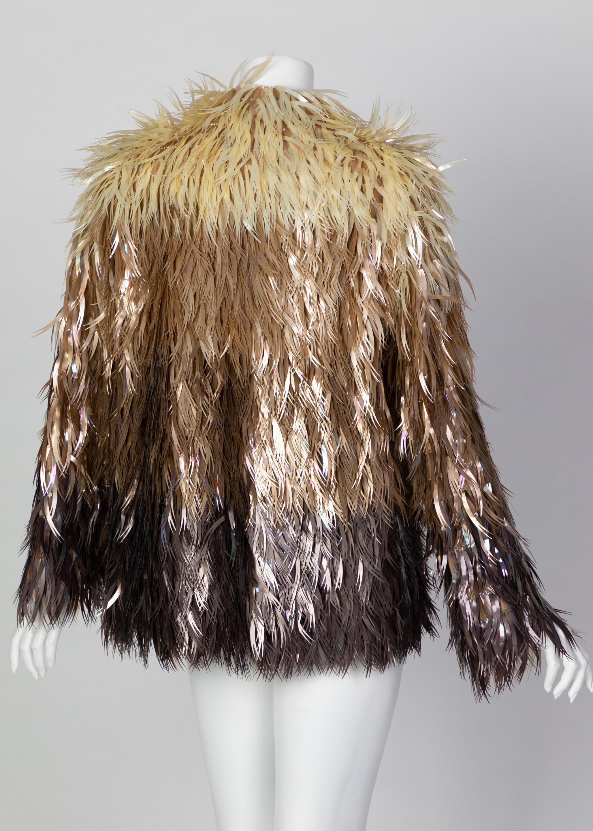 Chloé Stella McCartney - Manteau en plumes végétales, plastique et métal, défilé A/H 2000 en vente 1