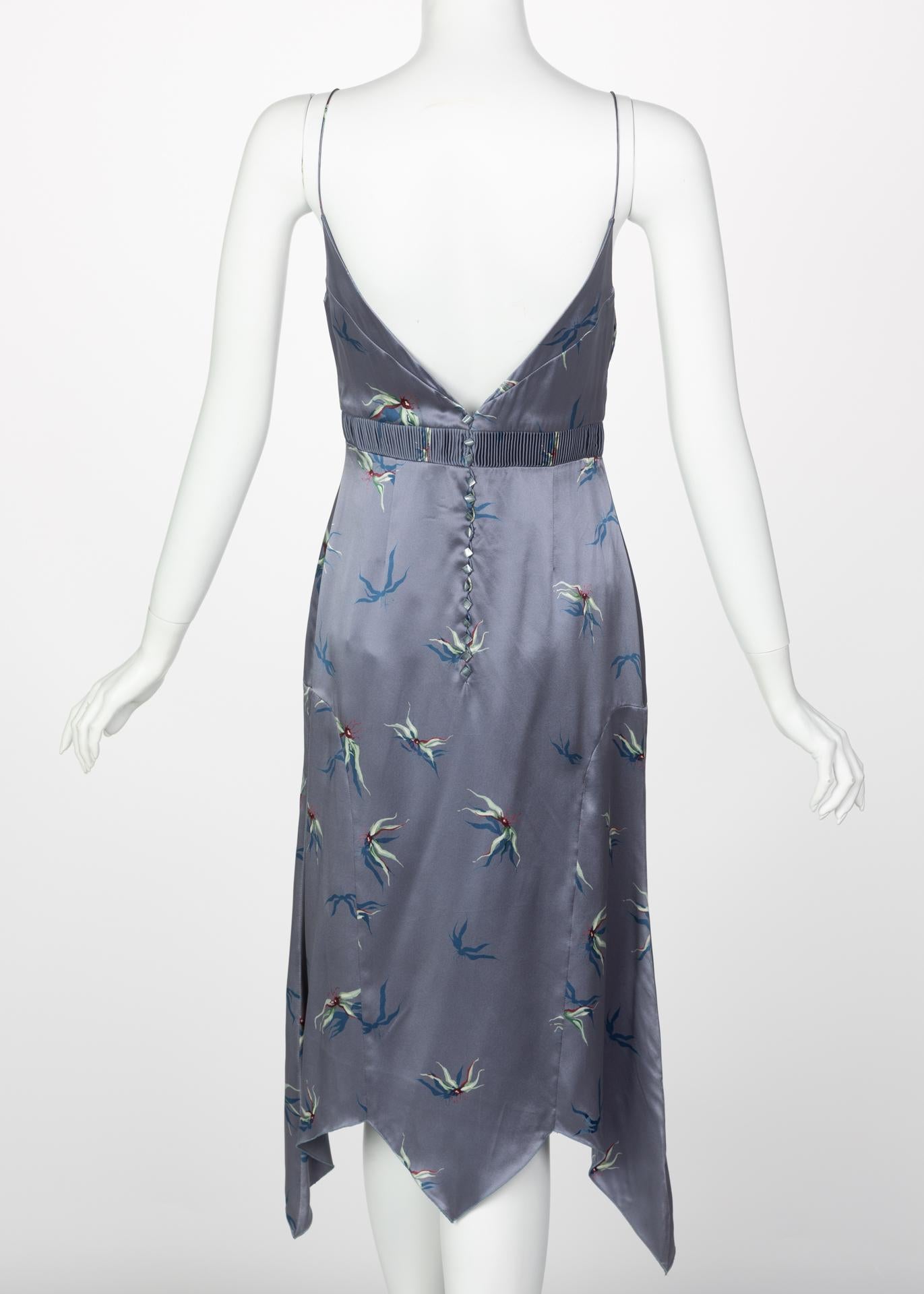 Gray Chloé Stella McCartney Silk Slip Dress Shawl Set , 1990s