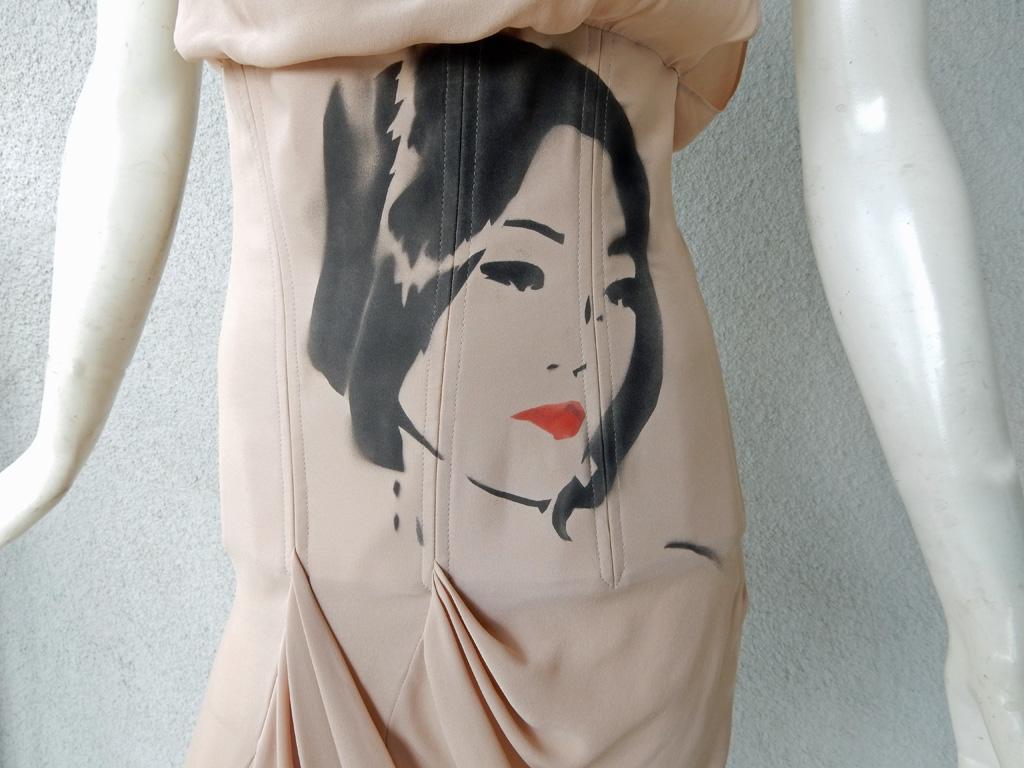 Chloe F/W 2001 by Stella McCartney Asian inspired Face dress.  In the early 2000 McCartney began designing for the Chloe label and it is here that the designer made her mark in fashion.   The dress is innovative and creative in its style and Asian
