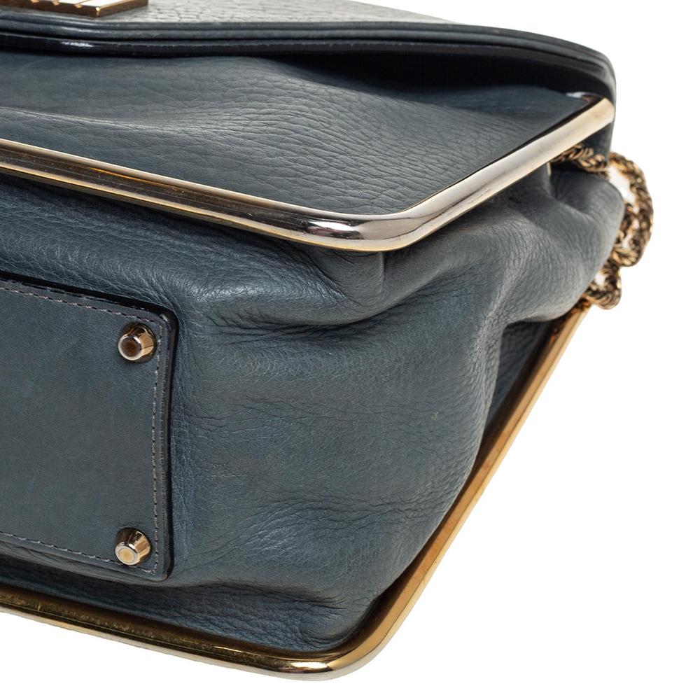 Chloe Stone Blue Leather Medium Sally Flap Shoulder Bag 1