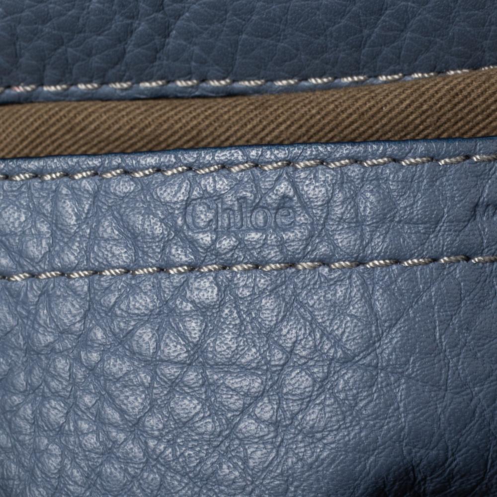 Women's Chloe Stone Blue Leather Mini Marcie Crossbody Bag
