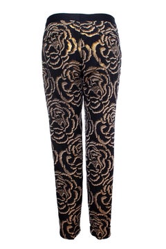 Chloe Stora, trousers with golden flowers