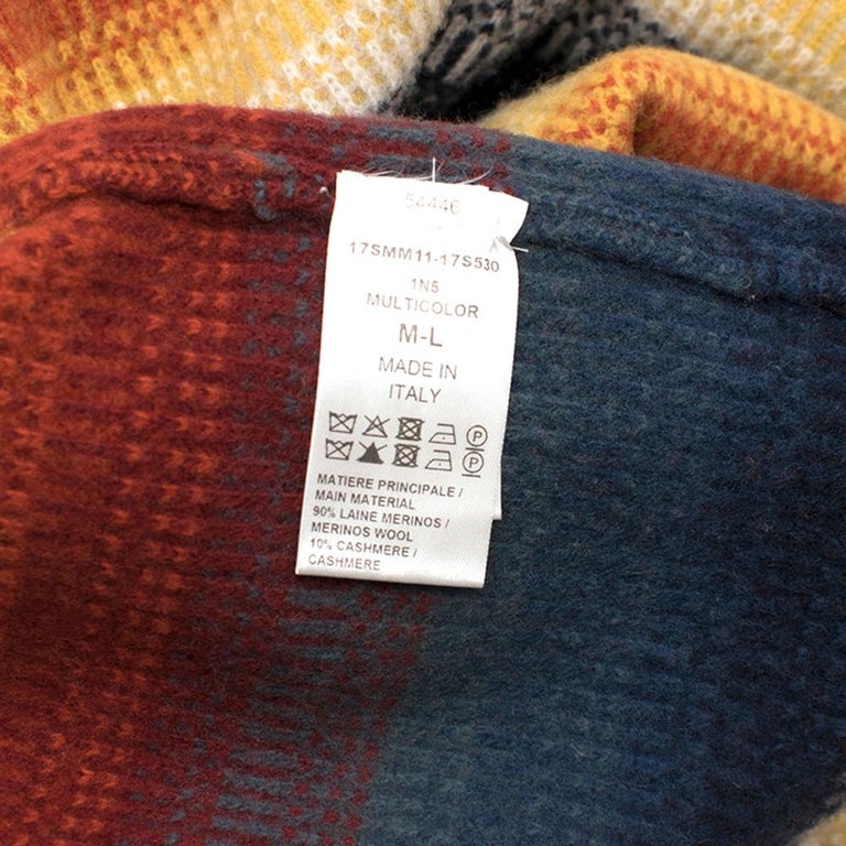 Chloe Stripe Felted Wool and Cashmere Poncho M/L at 1stDibs