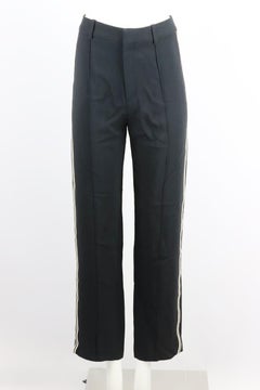 Chloé Striped Crepe Straight Leg Pants Fr 36 Uk 8