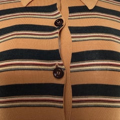 Abito lungo a camicia a righe Chloé in lana marrone