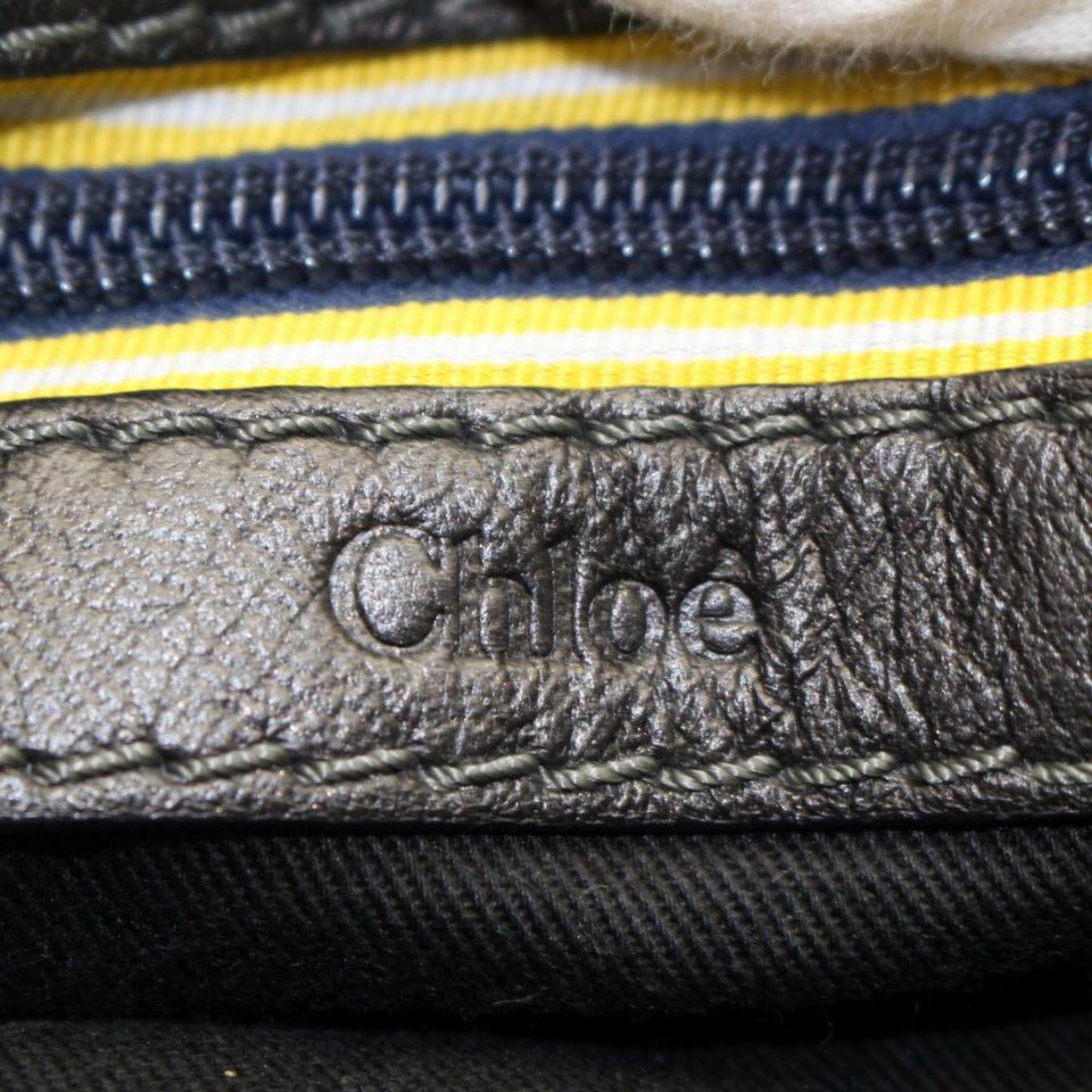 Chloé Studded Logo Boston Duffle 868209 Black Leather Weekend/Travel Bag For Sale 1