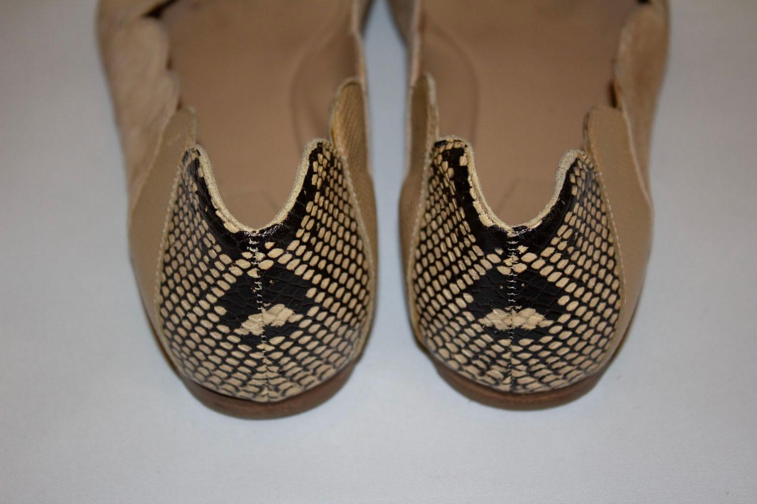 Chloe Suede and Snakeskin Flats For Sale 1