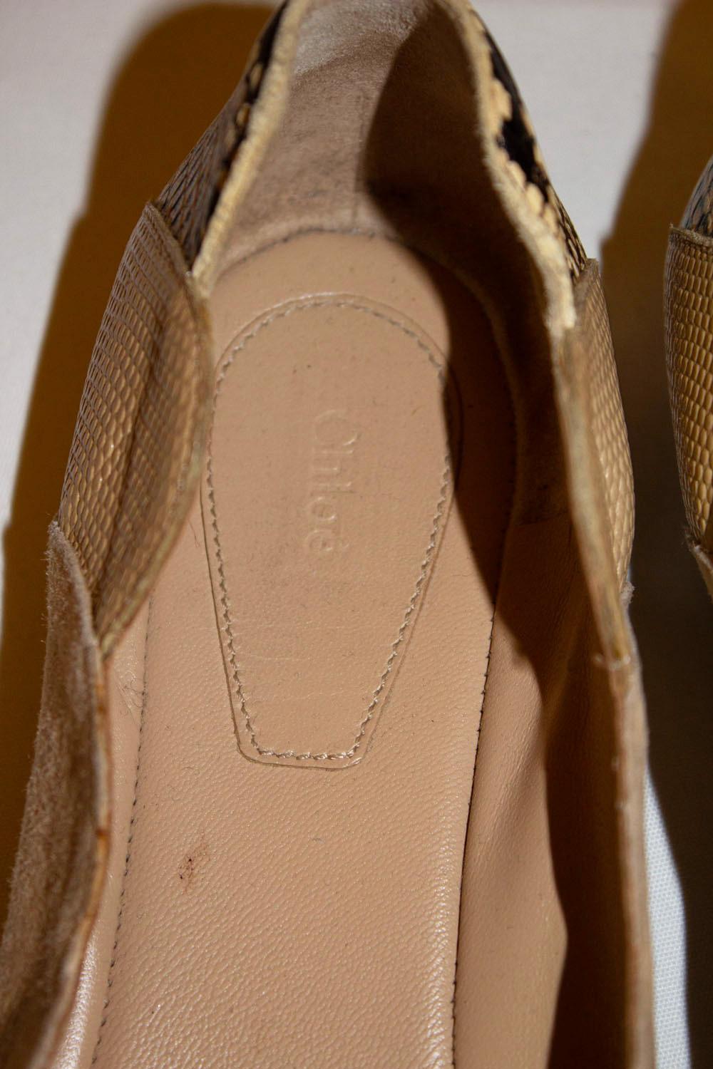 Chloe Suede and Snakeskin Flats For Sale 2