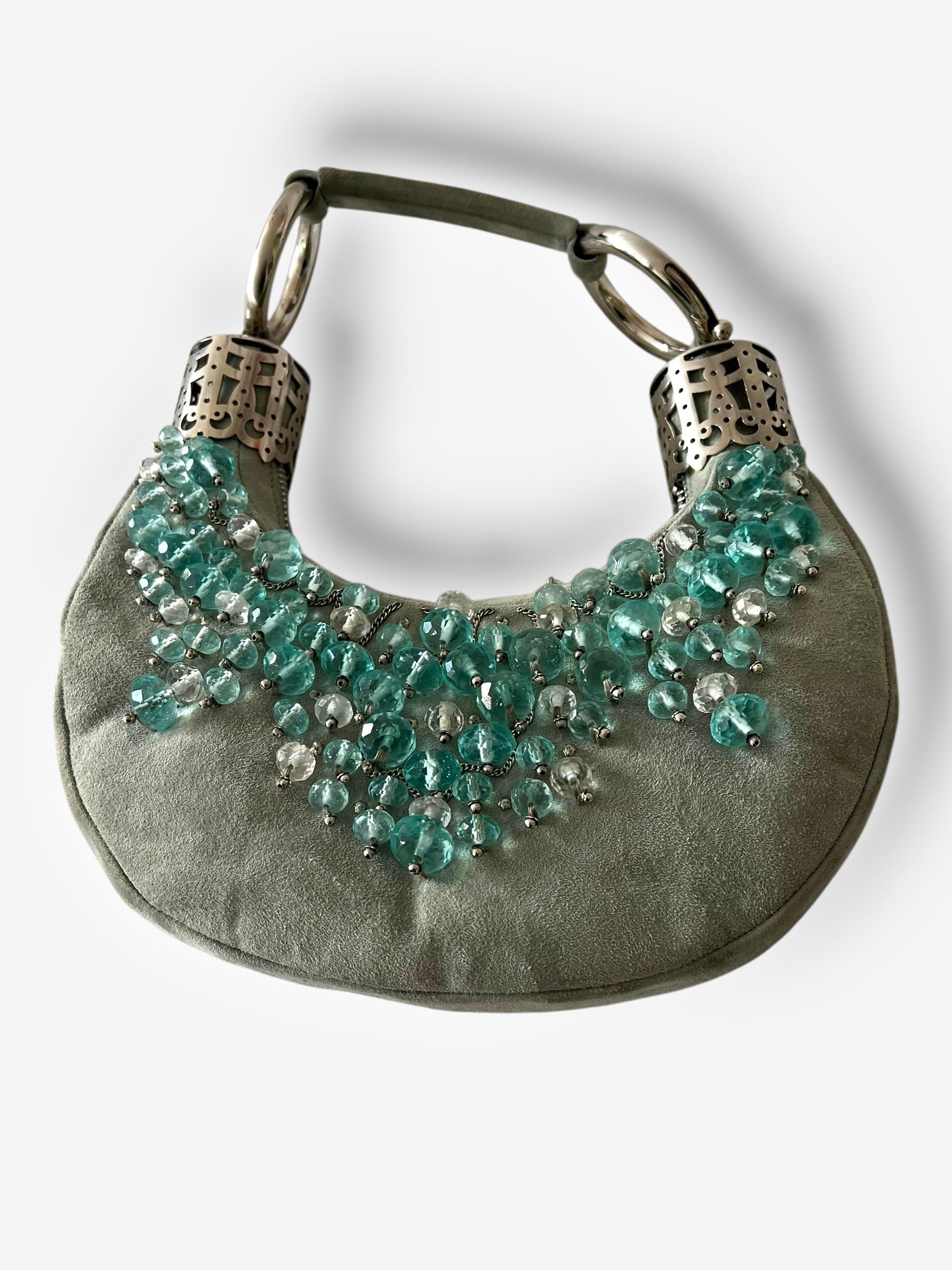 Donna Borsa Hobo con braccialetto di perline in pelle scamosciata di Chloé - Phoebe Philo in vendita