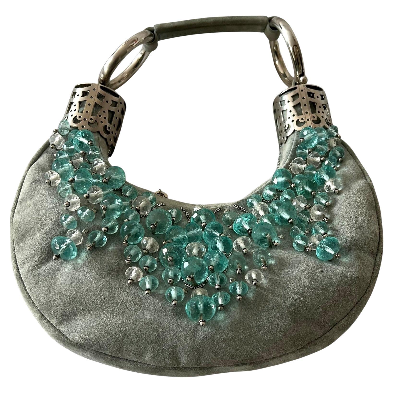Borsa Hobo con braccialetto di perline in pelle scamosciata di Chloé - Phoebe Philo in vendita