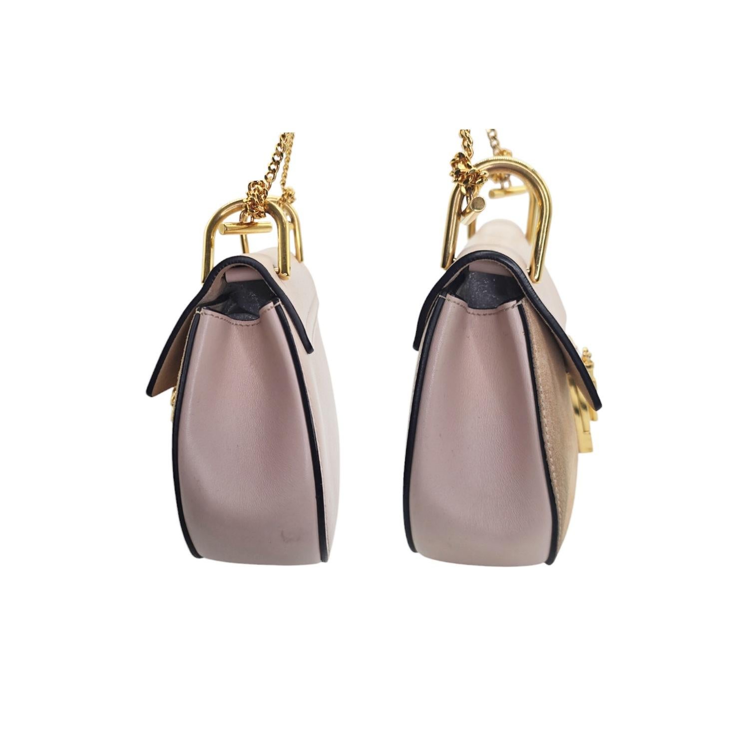 Chloe Suede Calfskin Suede Mini Drew Shoulder Bag In Good Condition For Sale In Scottsdale, AZ