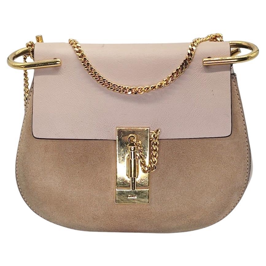 Chloe Suede Calfskin Suede Mini Drew Shoulder Bag For Sale