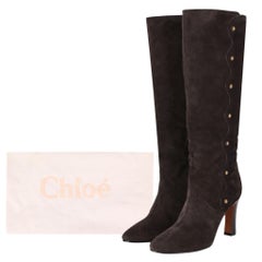 Chloe Suede Studded Knee-High Boots