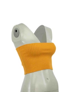 Chloé Sunlight Yellow Knit Ribbed Strapless Top Size XS