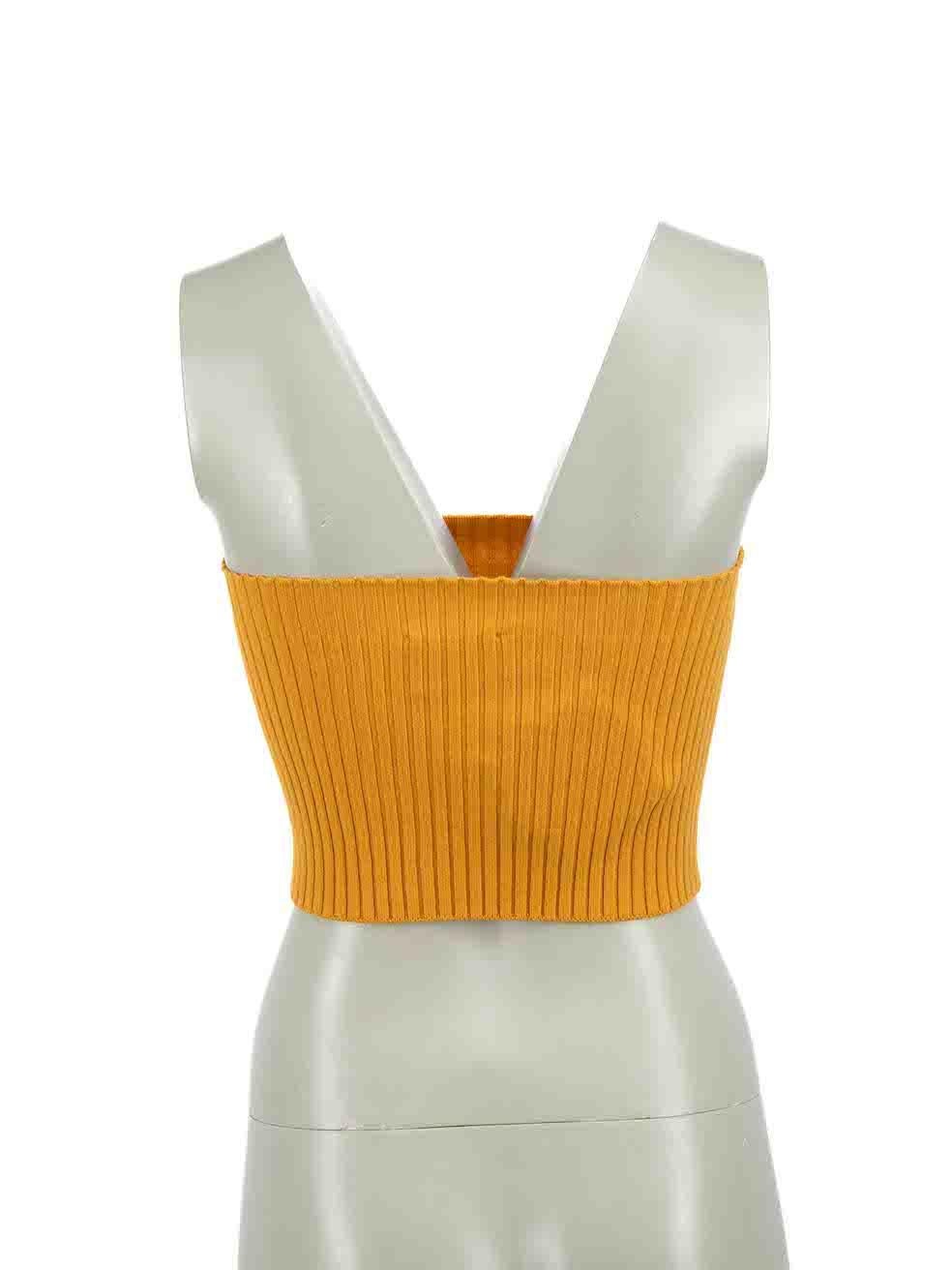 Chloé Sunlight Yellow Knit Ribbed Strapless Top Size XS In New Condition For Sale In London, GB