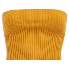 Chloé Sunlight Yellow Knit Ribbed Strapless Top Size XS