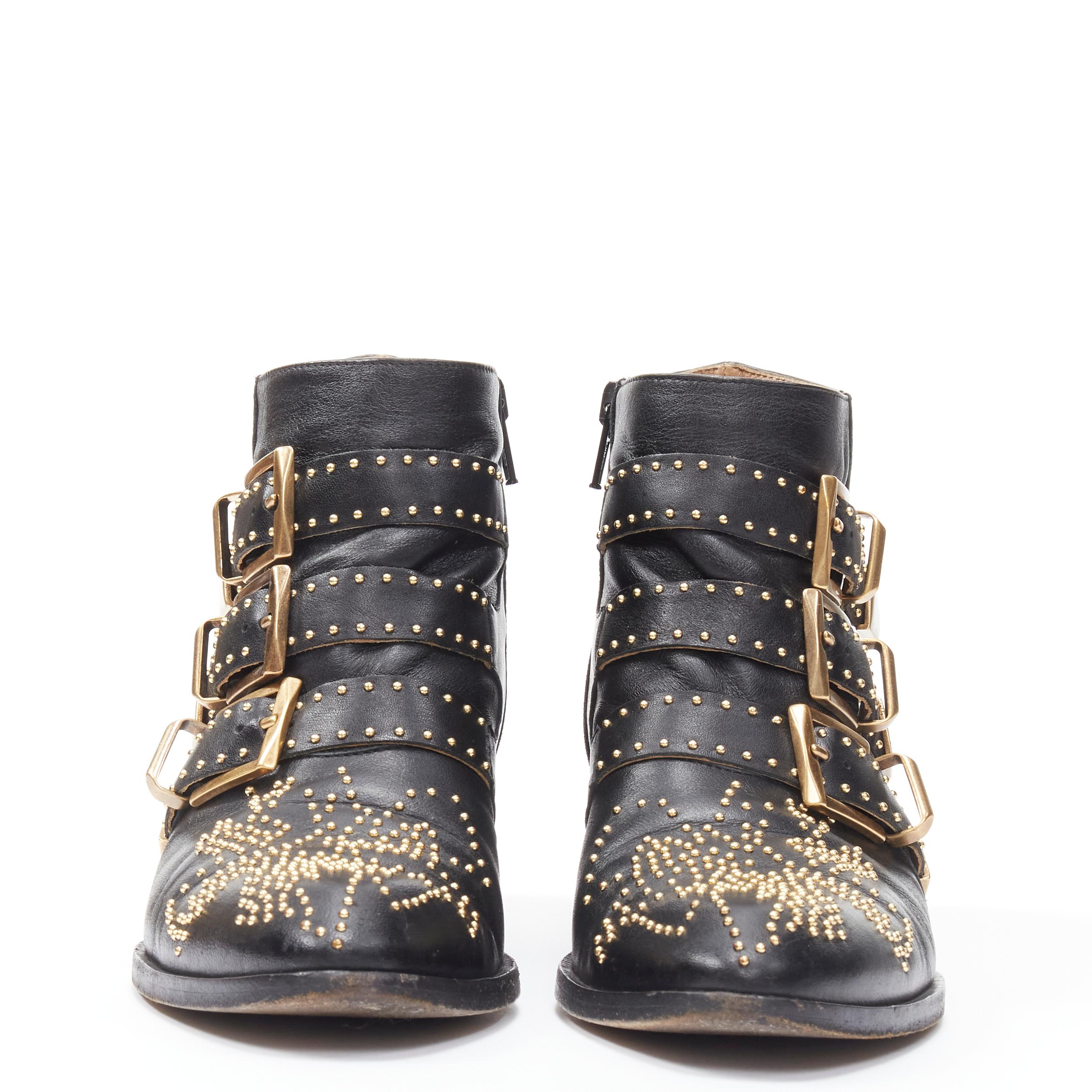 studded buckle boots
