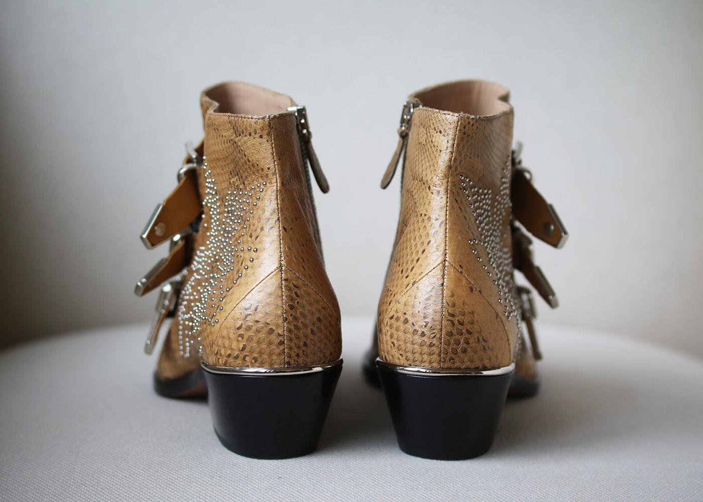 Chloé Susanna Studded Watersnake Ankle Boots  In New Condition In London, GB