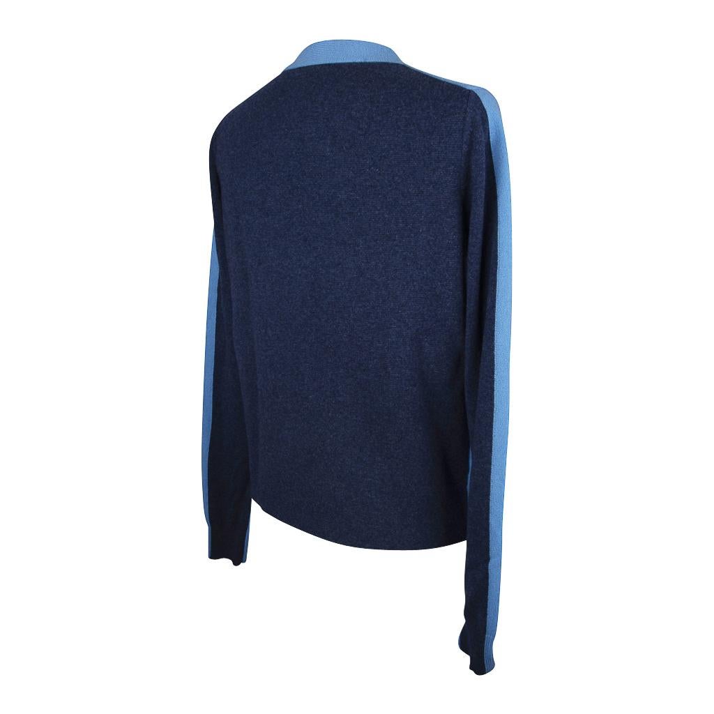 Chloe Sweater Cashmere V Neck Cardigan Blue Color Block S 3