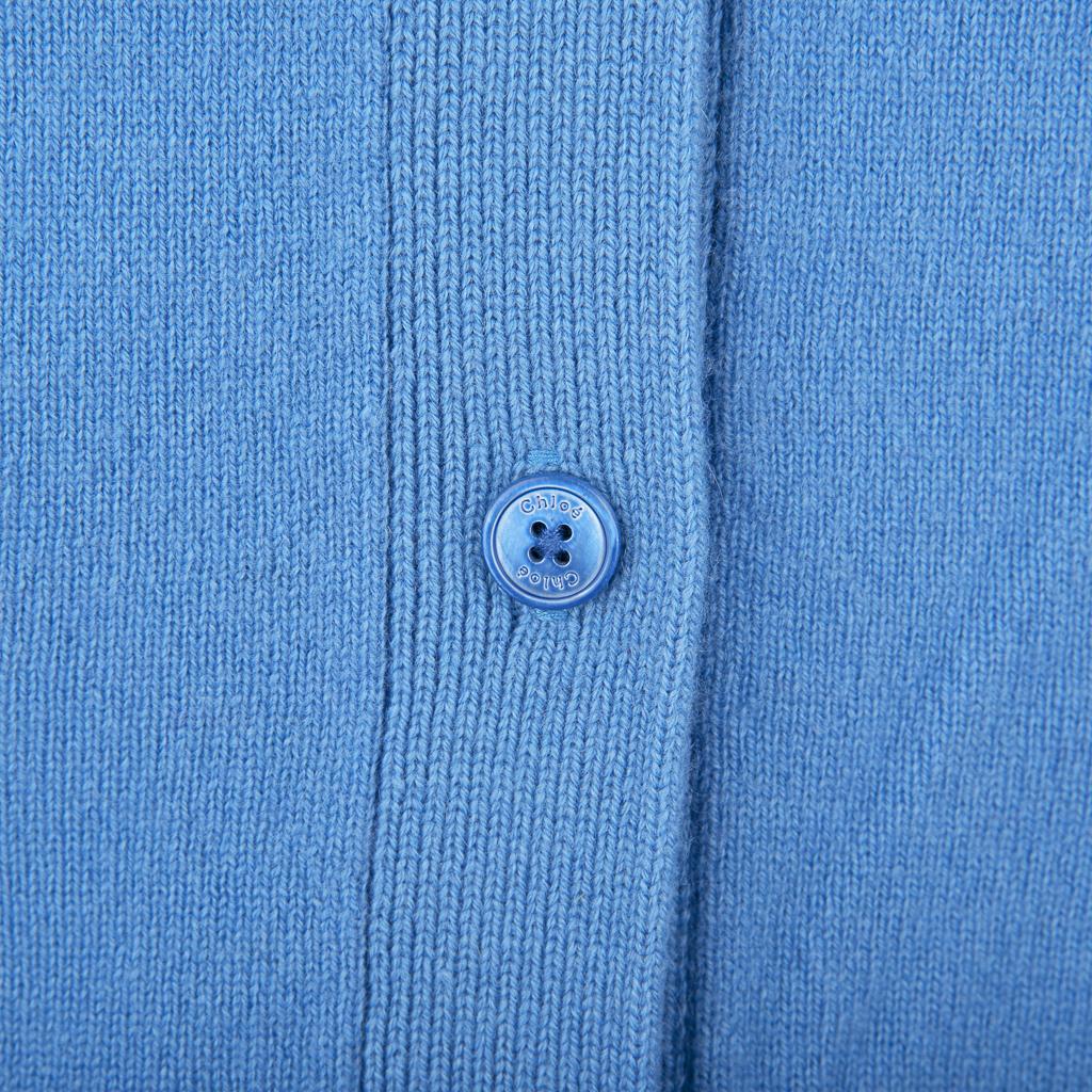 Women's Chloe Sweater Cashmere V Neck Cardigan Blue Color Block S